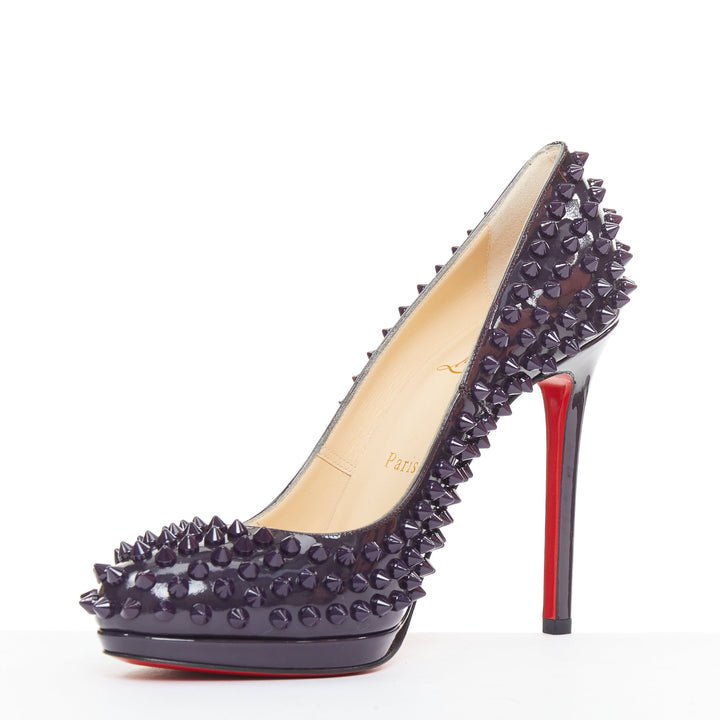 CHRISTIAN LOUBOUTIN Neofilo Spikes 120 Patent iris purple spikes platform EU38