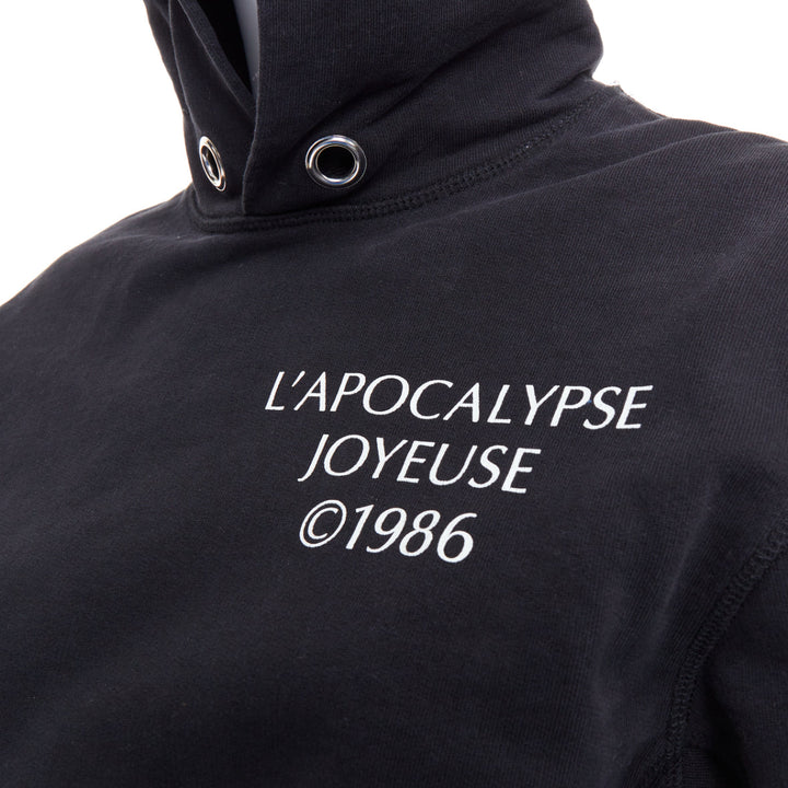 HELMUT LANG L'Apocalypse Joyeuse black cotton unisex cropped hoodie M