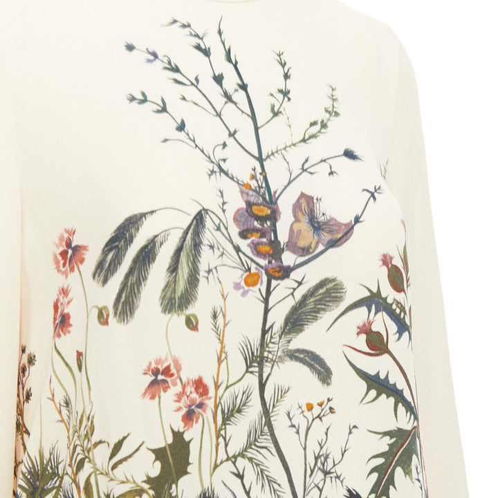 CHRISTIAN DIOR 2020 Jardin Champetre Sauvage cream silk floral dress FR34 XS