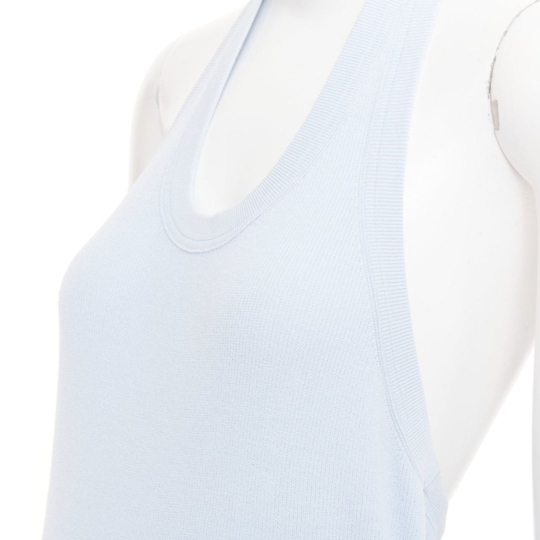 PROENZA SCHOULER 2022 Meryl light blue ribbed knit cotton blend dress L