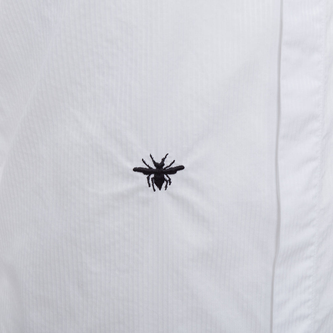 DIOR HOMME Hedi Slimane white cotton black bee embroidery shirt EU38 S