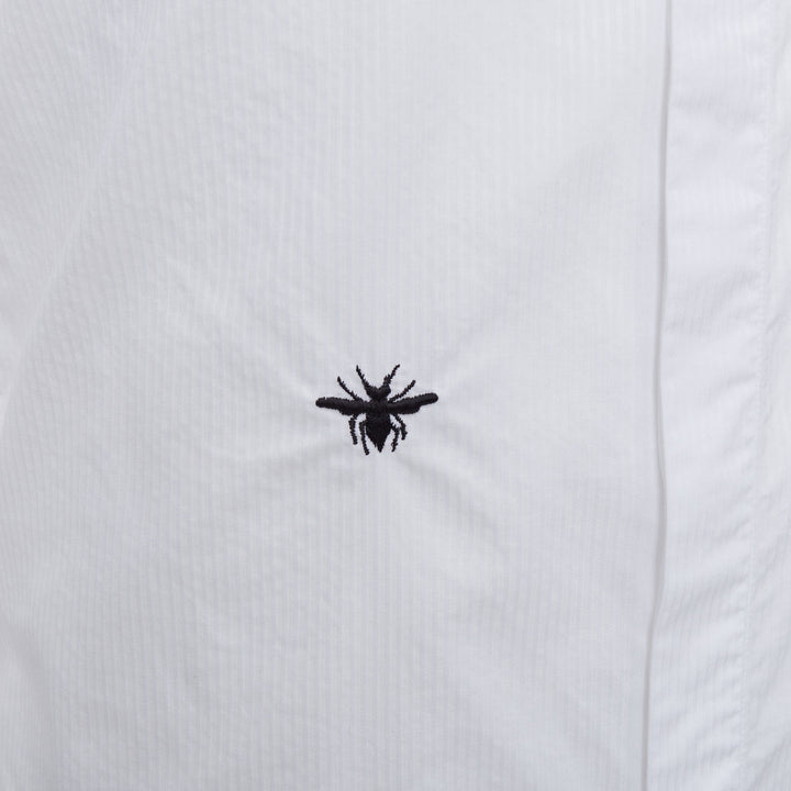 DIOR HOMME Hedi Slimane white cotton black bee embroidery shirt EU38 S