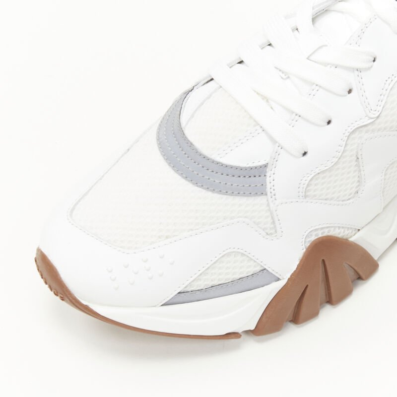 VERSACE Squalo white gum leather mesh chunky sneakers EU45 US12