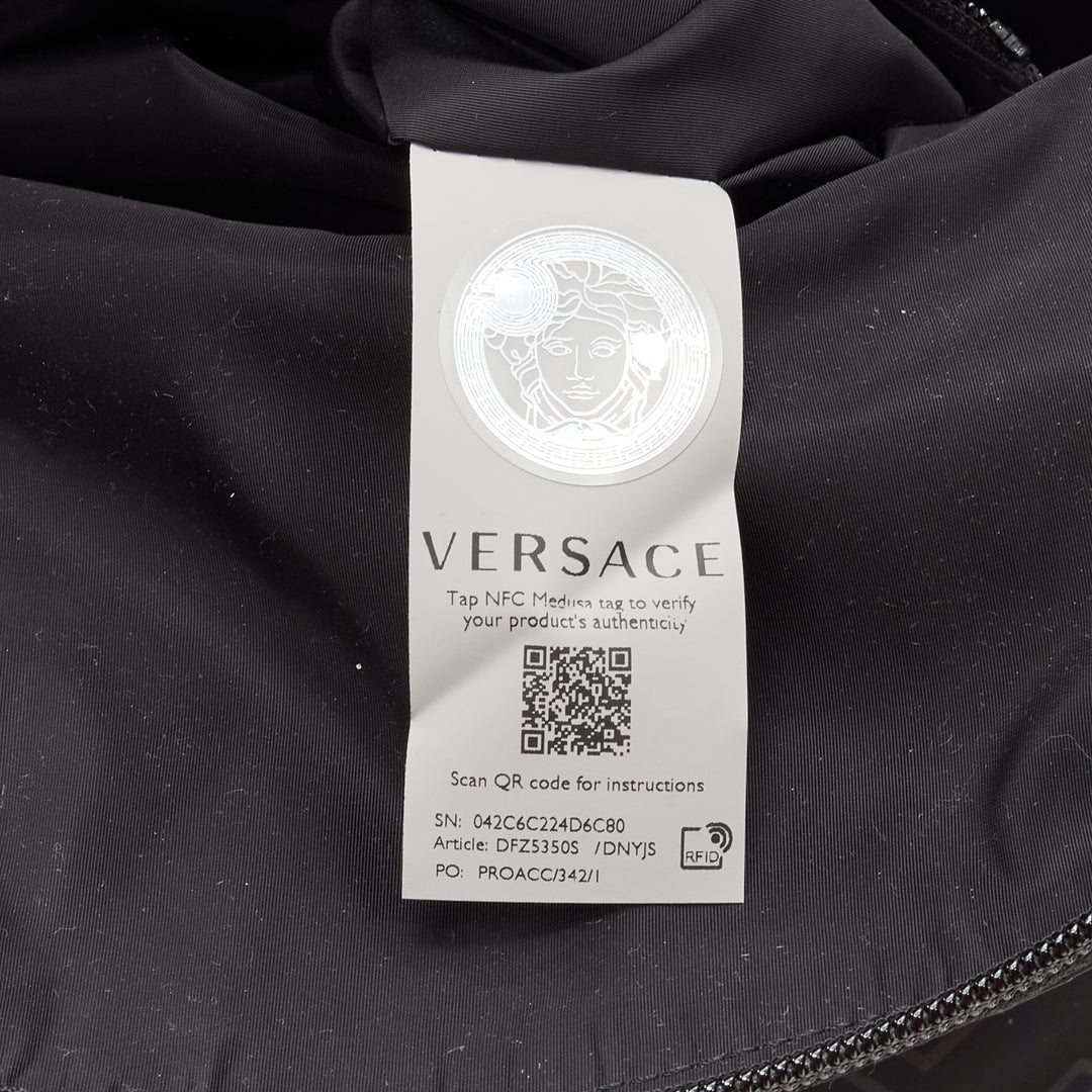 VERSACE La Greca Greek Key black 90's logo backpack bag