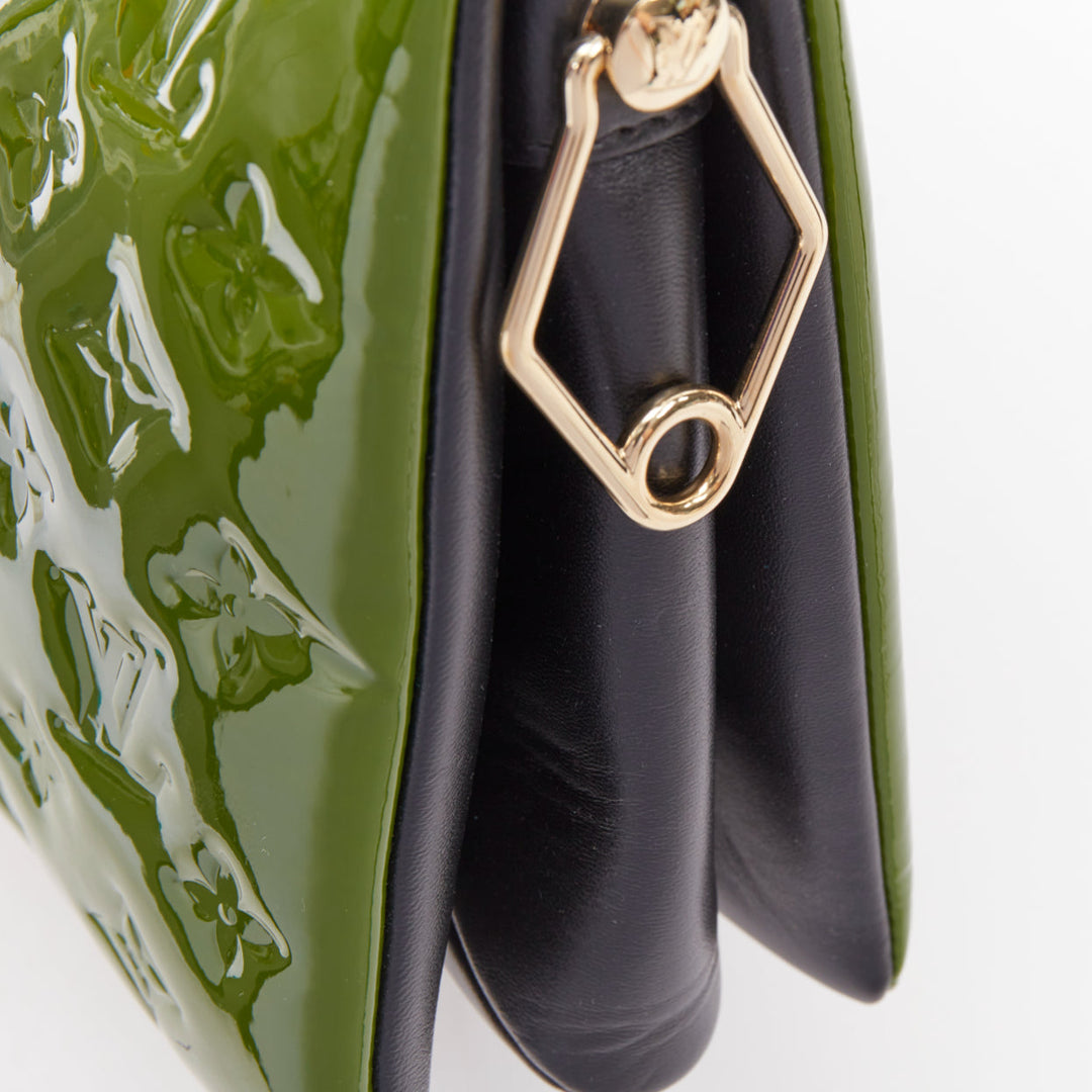 LOUIS VUITTON 2022 Coussin PM green patent monogram embossed trio crossbody bag