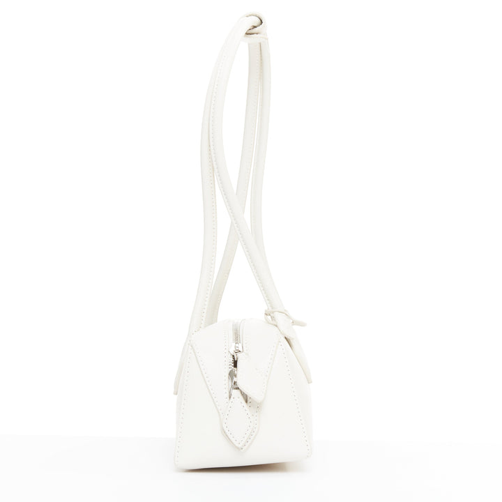 ALAIA Le Teckel Medium off white goat leather long handle east west shoulder bag