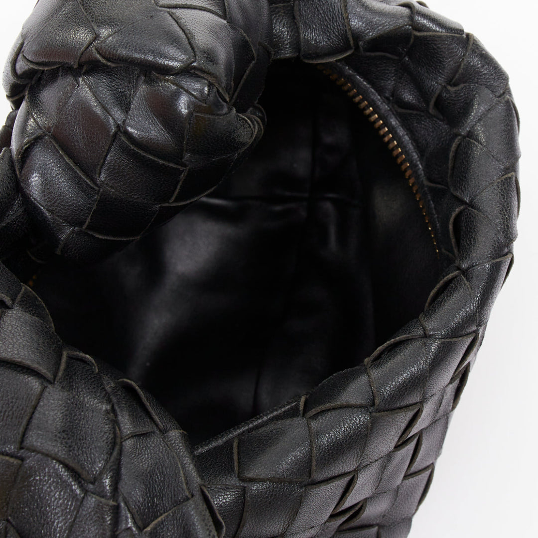 BOTTEGA VENETA 2020 Mini Jodie black Intrecciato nappa leather hobo handbag bag