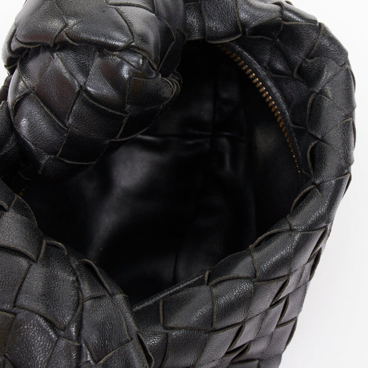 BOTTEGA VENETA 2020 Mini Jodie black Intrecciato nappa leather hobo handbag bag