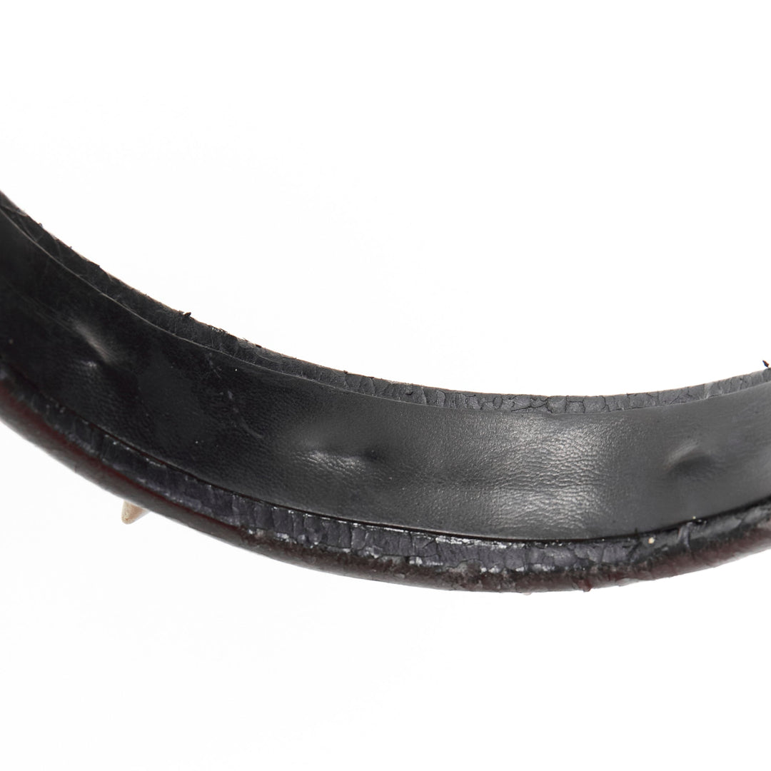 rare GIVENCHY Riccardo Tisci antique gold spike black leather headband