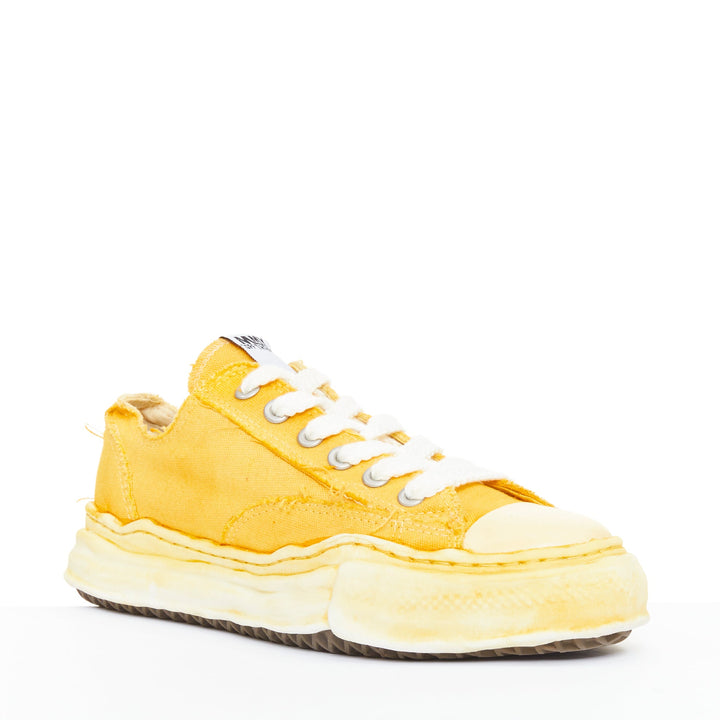 MAISON MIHARA YASUHIRO Peterson Overdyed yellow canvas melted sole sneakers EU42