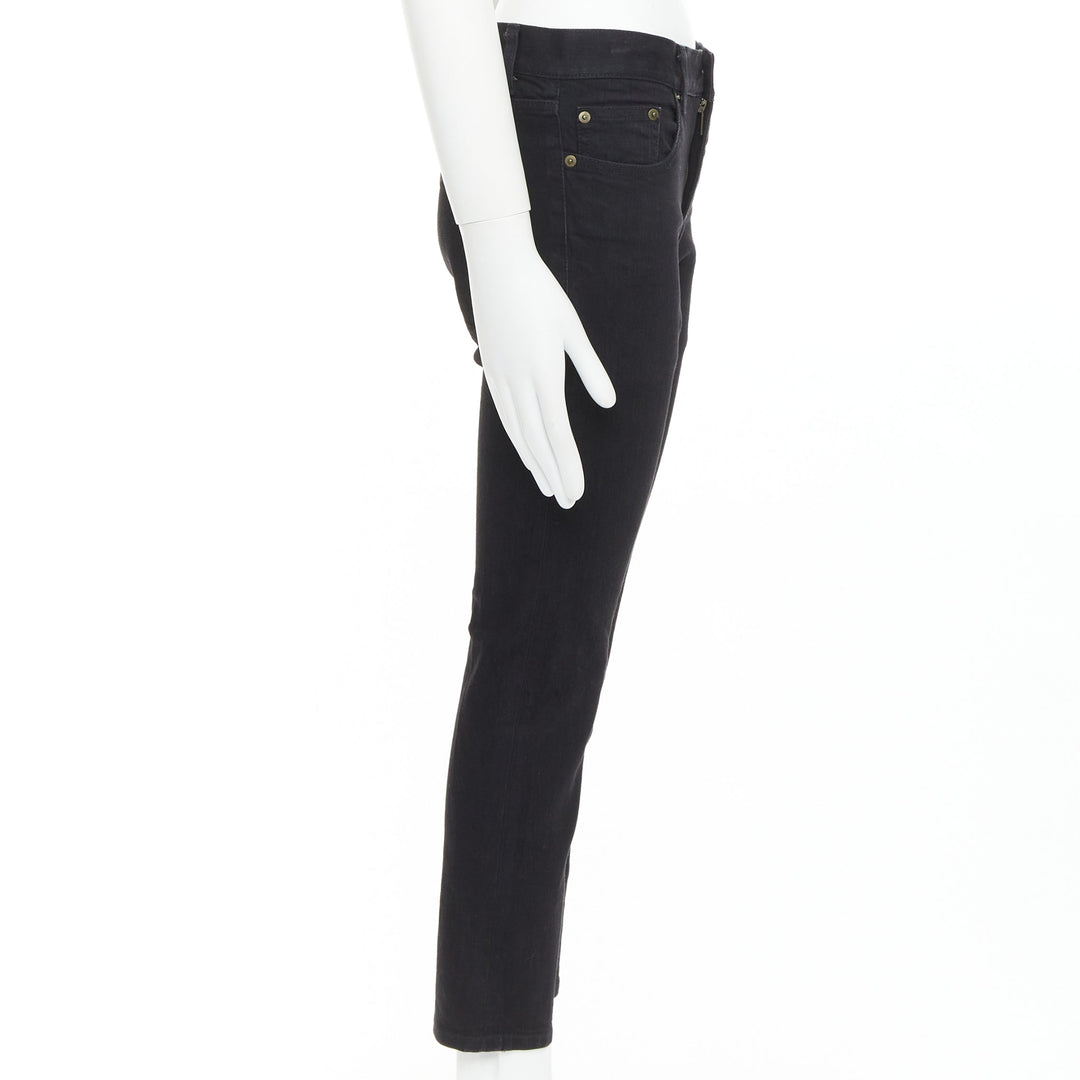 SAINT LAURENT 2013 D02 M/SK-LW black cotton classic cropped jeans 30"