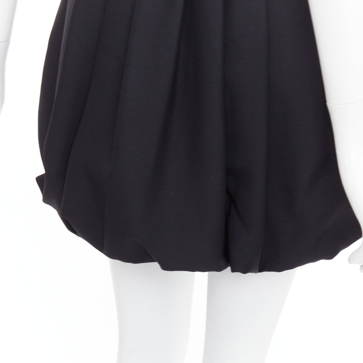 VALENTINO 2023 black crepe couture silk puff ball bubble skirt IT38 XS