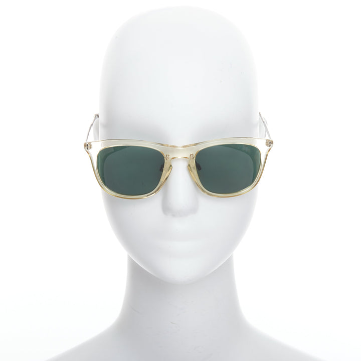 MAISON MARGIELA MMM06LBR clear plastic frame silver cable temple sunglasses