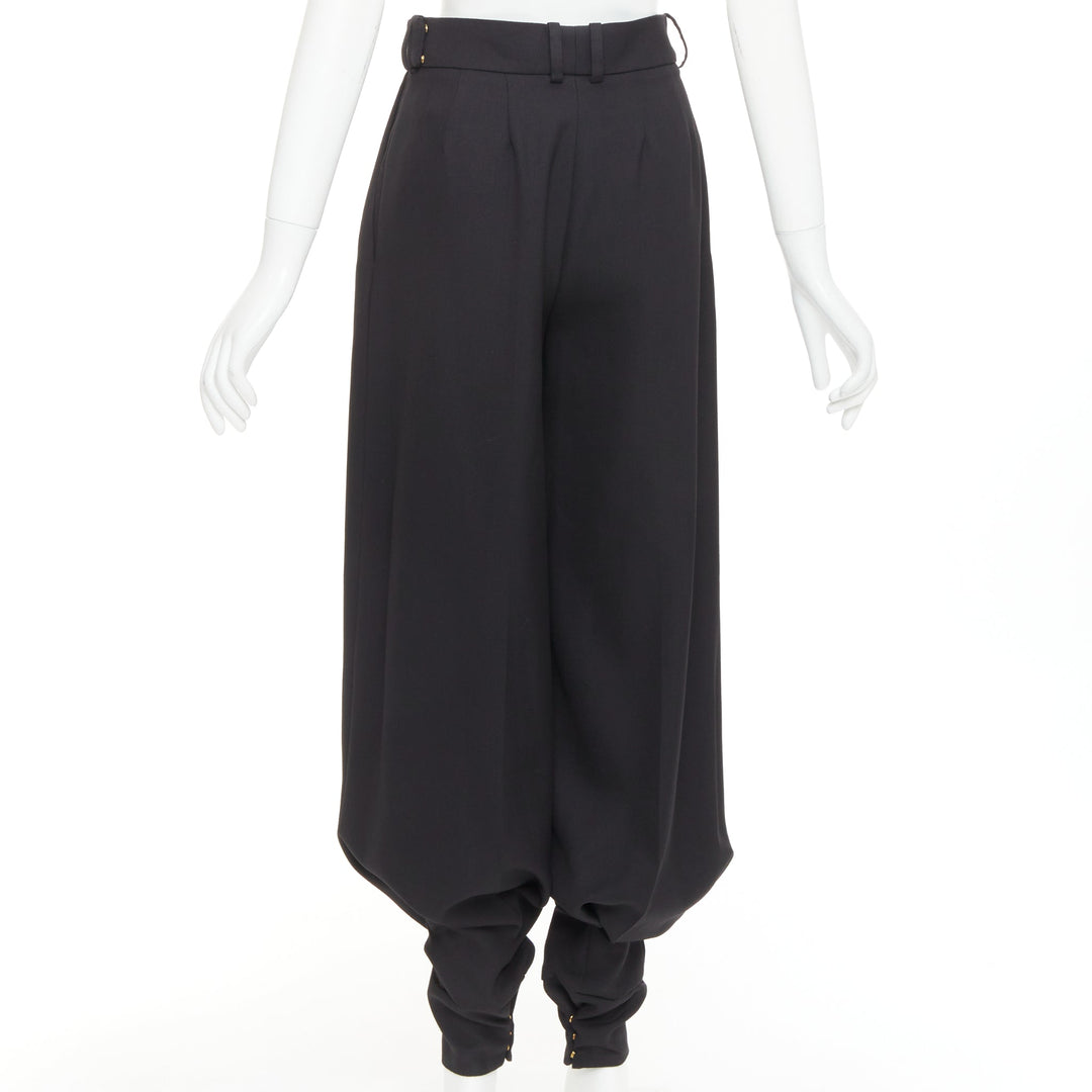 rare ALEXANDRE VAUTHIER COUTURE AW2020 Runway black wool bloomer barrel pants