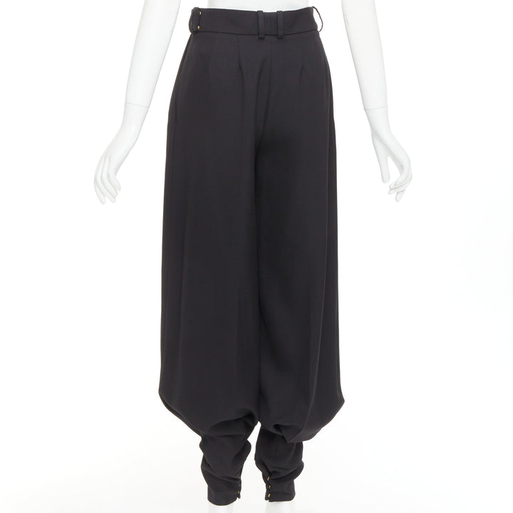 rare ALEXANDRE VAUTHIER COUTURE AW2020 Runway black wool bloomer barrel pants
