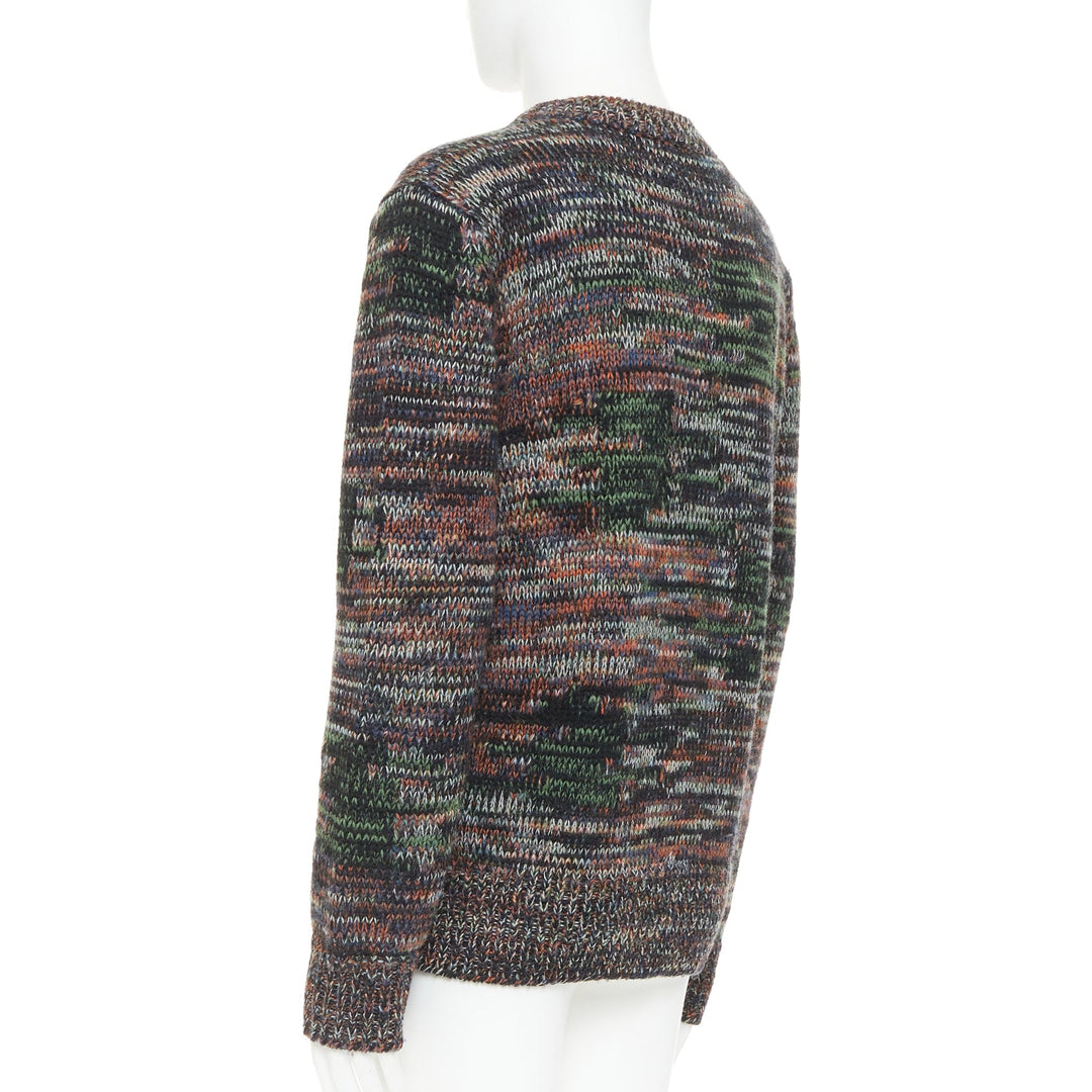 BOTTEGA VENETA speckle grunge beat 100% wool melange pullover sweater IT52 XL