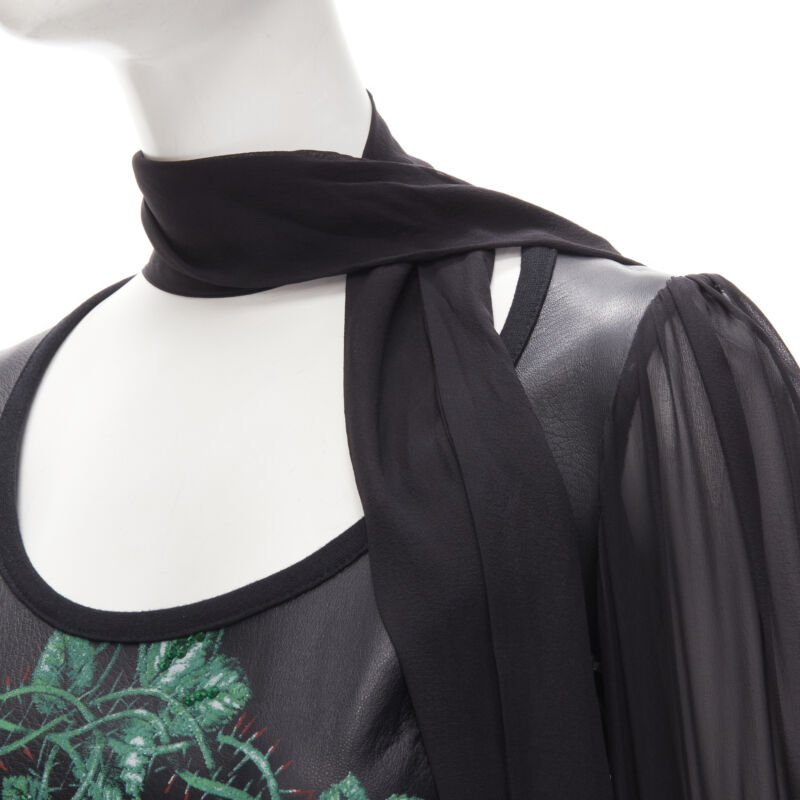 D&G DOLCE GABBANA Vintage 2001 scaled leather corset blouse IT38 XS