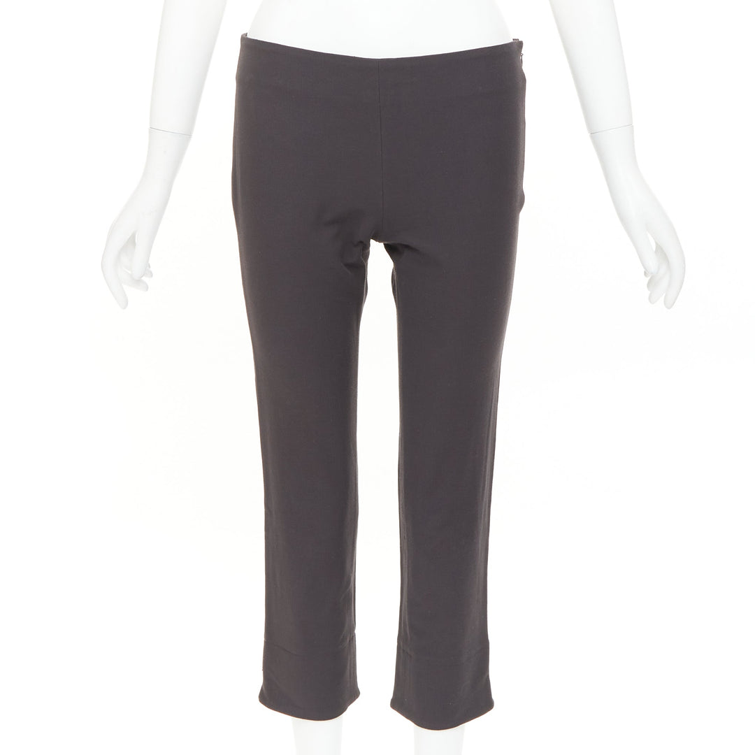 THE ROW charcoal grey cotton blend low waist cropped minimalist legging pantsXS