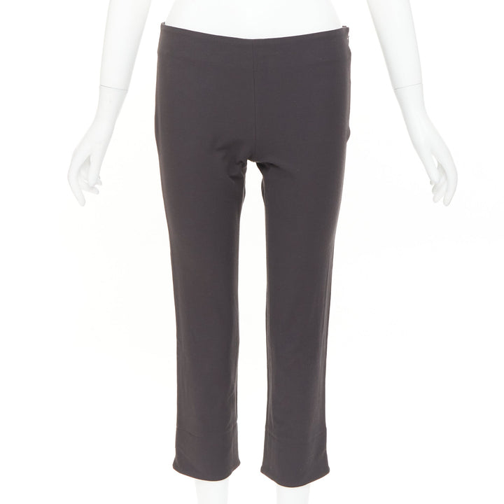 THE ROW charcoal grey cotton blend low waist cropped minimalist legging pantsXS