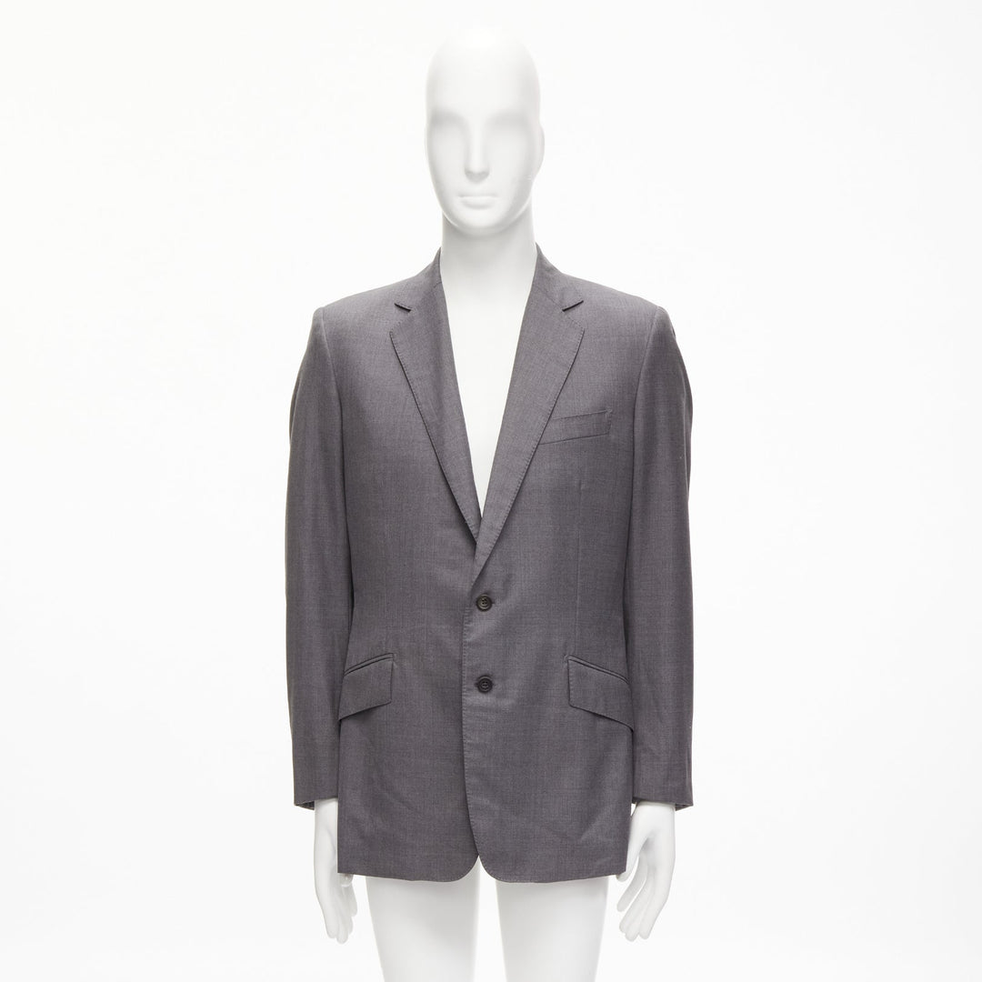 KILGOUR Saville Row grey virgin wool pink lining blazer jacket UK38 M