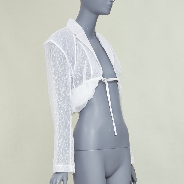 JACQUEMUS Bridal Le Chouchou 2023 Runway Dentelle white tulle jacket FR34 XS