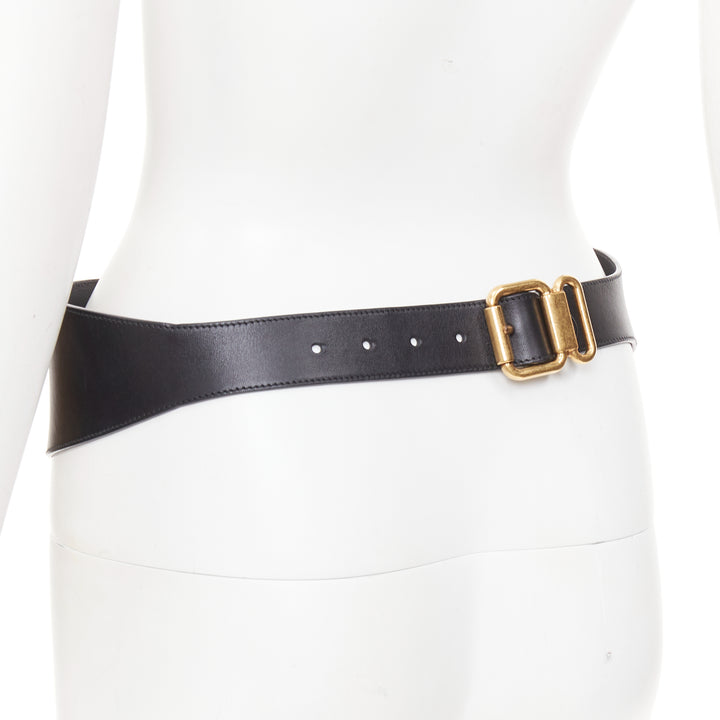PRADA 2016 Runway black silver 3D rose embellished floral corset belt 80cm