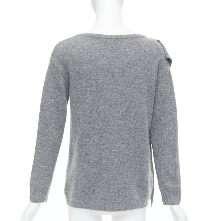 PRADA 2016 grey wool cashmere side panel asymmetric sweater IT38 XS