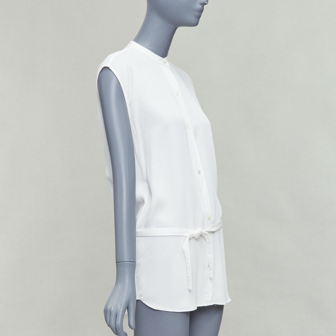 HELMUT LANG white tie front deconstructed backless vest top S