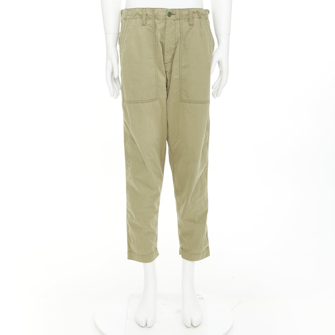 COMME DES GARCONS GANRYU 2016 khaki green cotton tapered baker pants M