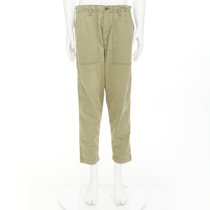 COMME DES GARCONS GANRYU 2016 khaki green cotton tapered baker pants M