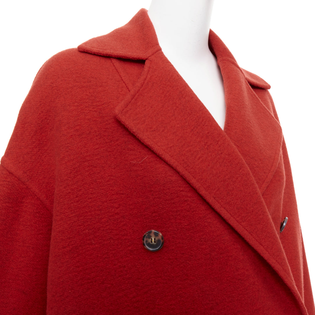 OLD CELINE Phoebe Philo 2017 cashmere red double breast oversized coat FR36 S