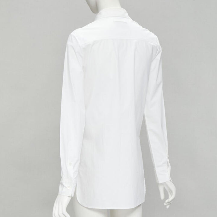 JEAN PAUL GAULTIER white cotton high low hem button up shirt FR38 S