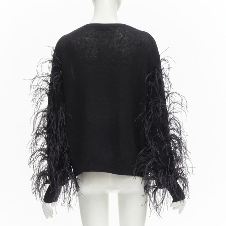 VALENTINO UNDERCOVER wool cashmere feather Wrap Me Free Me See Me sweater XS