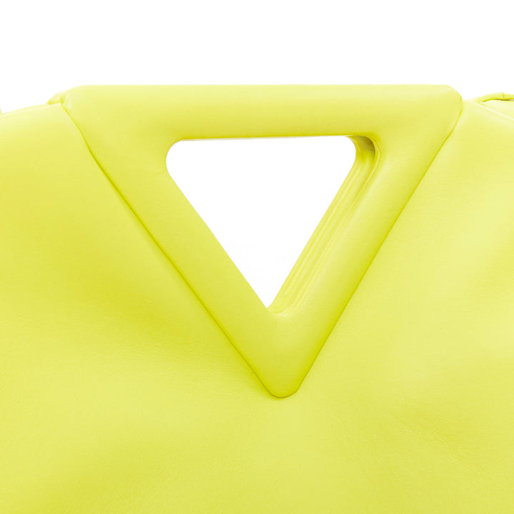 BOTTEGA VENETA Medium Point Seagrass yellow smooth leather triangle handle bag