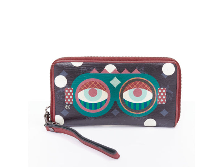 MCM CRAIG KARL 2013 Beyond Snowdome black eye leather zip around long wallet