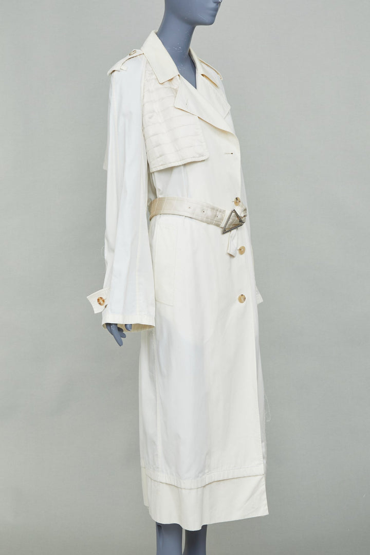 BOTTEGA VENETA 2020 Daniel Lee beige cotton blend belted trench coat IT38 XS