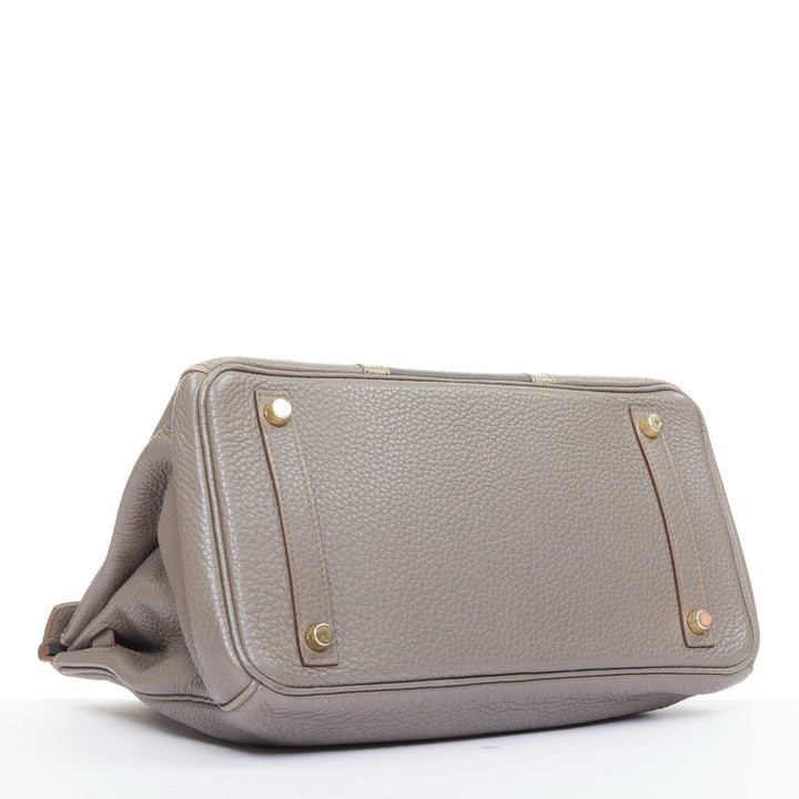 rare HERMES Jean Paul Gaultier Birkin 30 Club grey leather top handle bag