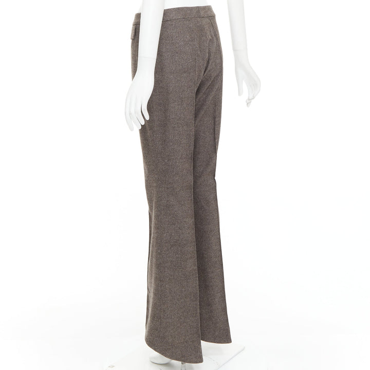 JOHN GALLIANO Vintage grey taupe wool cashmere blend flare suit pants FR40 L