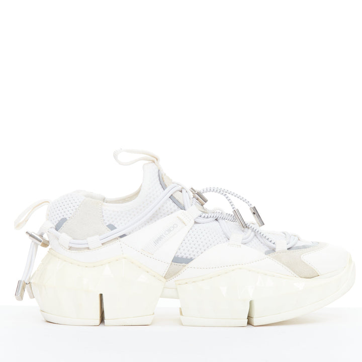 JIMMY CHOO Diamond Trail white faceted chunky sole sneakers EU36