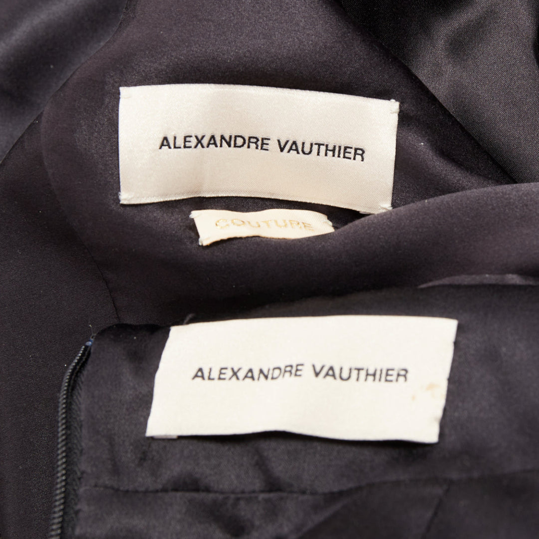 rare ALEXANDRE VAUTHIER COUTURE AW2022 Runway black sequin batwing gown dress