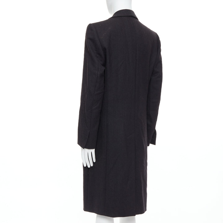 YVES SAINT LAURENT Rive Gauche Vintage grey 100% wool oversized coat FR48 M