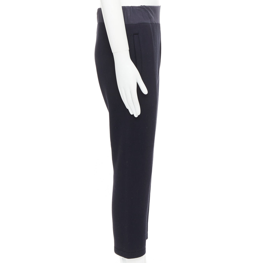BOTTEGA VENETA navy cotton blend contrast waist bant jogger sweat pants IT44 XS