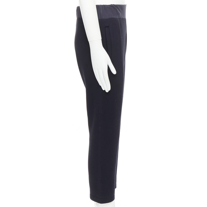 BOTTEGA VENETA navy cotton blend contrast waist bant jogger sweat pants IT44 XS