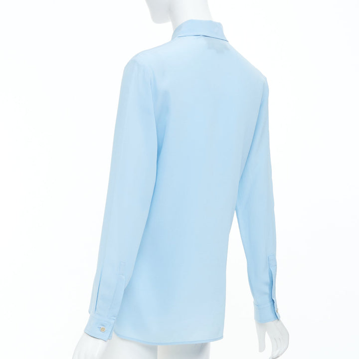 GUCCI 2015 light blue fluid button up long sleeve casual blouse shirt IT40 S