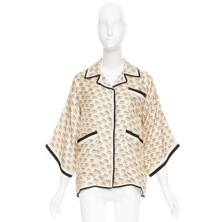 GUCCI GARDEN 2018 Guccify silk beige invite stamp print monogram pajama sh