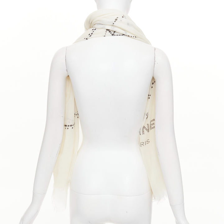 CHANEL 2013 100% cashmere Christmas Edition No.5 Parfum shawl scarf