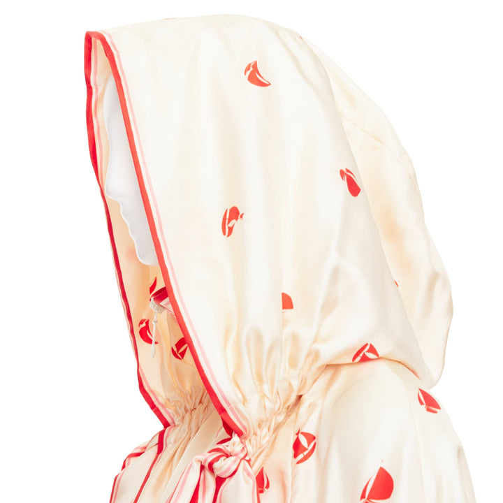 ZIMMERMANN 2023 High Tide printed silk twill cape hooded mini dress Sz.0 XS