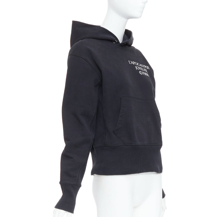 HELMUT LANG L'Apocalypse Joyeuse black cotton unisex cropped hoodie M