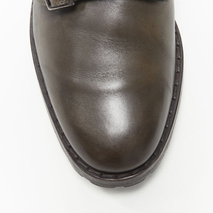 VALENTINO Rockstud stud embellished strap dual buckle monk brogue loafer EU42