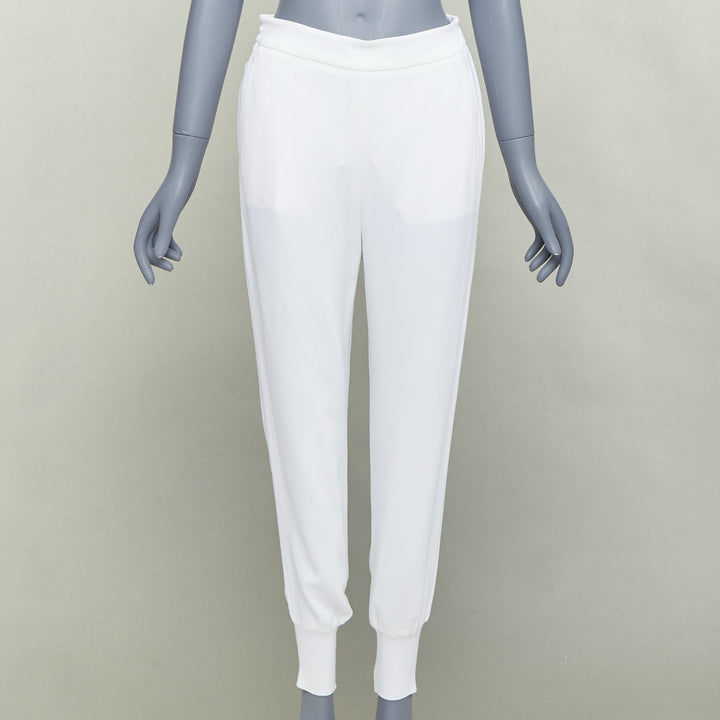 STELLA MCCARTNEY 2019 cream viscose blend minimal jogger pants IT36 XXS